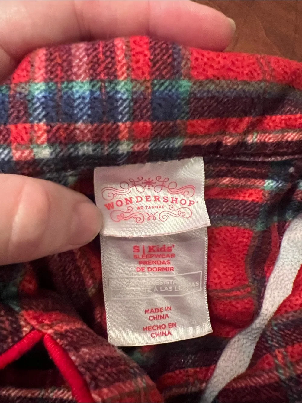 Wondershop Red Plaid Kids Pajama Set with Navy Accents